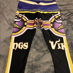 NHL Vikings Themed Leggings - Black and Purple